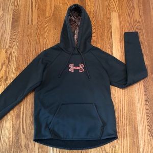Under Armour Black Hoodie with Pink Logo